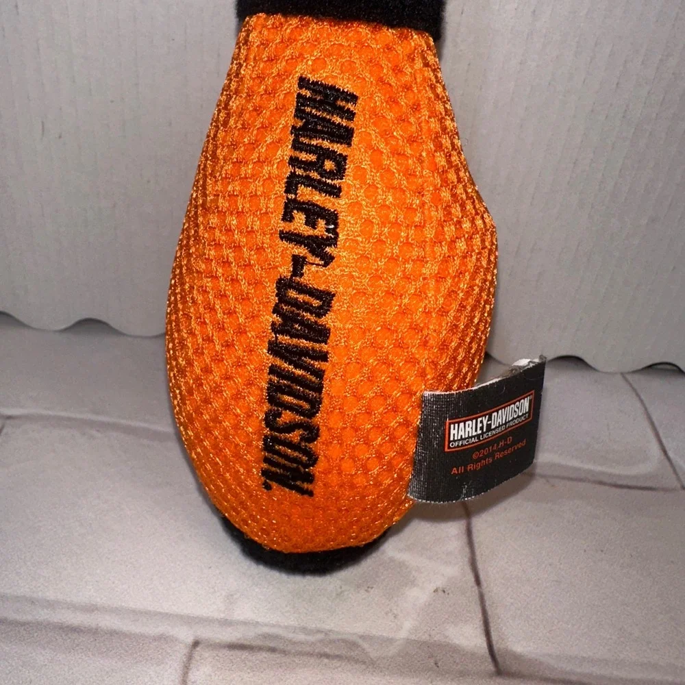 Harley-Davidson Hammer Plush Squeaky Dog Toy‎ Orange Grey Black Mesh 2014 NEW